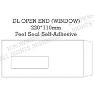 DL Window Envelope white paper 100gsm (Loose Pieces) Peel & Seal Self-Adhesive