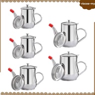 [VioceeMY] Oil  Container with Strainer Large Capacity Jug Stainless Steel  Container Dispenser Jug 