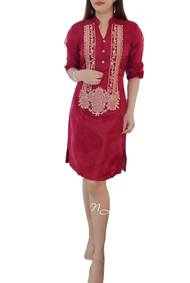 MODERN FILIPINIANA PURE EMBROIDERED BARONG DRESS FOR WOMEN