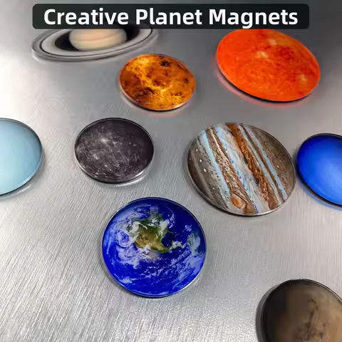 9pcs Creative Planets Universe Refrigerator Magnets Cute Astronomical Teaching Aids Magnets Fridge P