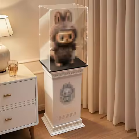 Eary Transparent Display Case & Roman Column Base Display Box for Zimomo Acrylic Box Suitable For La