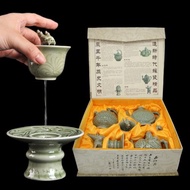 抖音同款戒盈杯倒裝壺貪心杯龍頭杯平心杯復古青瓷九龍公道酒杯子