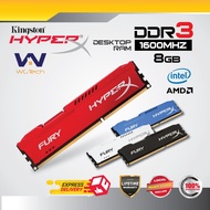 [READY STOCK] Kingston HyperX Fury 8GB DDR3 1600MHz DIMM PC DESKTOP RAM CL10 HX316C10F/8
