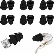 Small Size 6 Pairs Triple Flange Compatible with Shure SE215 Pro Ear Tips, Noise Reduce with 2mm Con