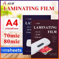 [Laminate Pouches] A-SUB Laminating Film A4/A3/4R/5R/6R Laminate Pouches 80mic/100mic Hot Laminator