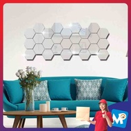 Hexagon Mirror Acrylic Wall Decoration Stickers 7pcs