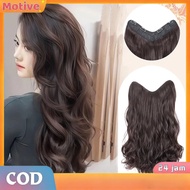 50cm V-Shaped Synthetic Wig - Wavy/Straight Hair Extensions for Women, Black/Brown
