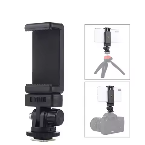 Camera Hot Shoe Phone Holder Monitor Flexible Tripod Adapter w Cold Shoe Mount for iPhone Samsung Ca