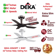 Deka CONCEPT 1 BABY 42 inch Baby Fan 5 Blades DC Motor Ceiling Fan with Remote Control - 14 Speeds (7 Forward + 7 Reverse)