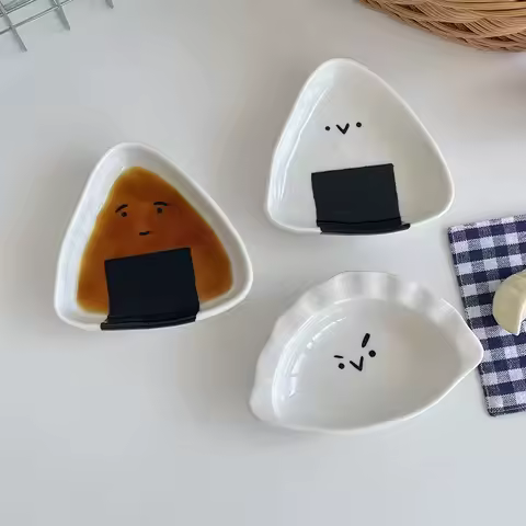 Mini small plate snack plate soy sauce seasoning plate rice balls funny dumplings dipping plate vine