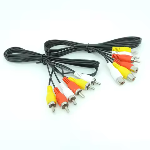 1M/1.5M/3Meter 3 RCA Male to 3 RCA Male female connector Composite Audio Video AV extension Cable Pl