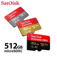SanDisk 512G Ultra Extreme microSD記憶卡 TF卡 A1/A2 手機平板適用 保固公司貨