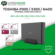 External Hard Disk USB3.0 Powered by Toshiba P300/X300/N300 3.5" Hard Disk (3TB/4TB/6TB/8TB/10TB/12T