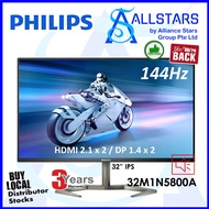 Philips 32M1N5800A 32 Inch Monitor / 4K, 3840x2160, 144Hz, 1ms, Built-In Speaker (Warranty 3years on