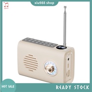 (xiu988) FM Radio Outdoor Solar Radio Bluetooth Speaker with Colorful Light Support Handsfree Call A