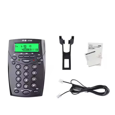 Professional Call Center Dialpad Headset Telephone with Dial Key Pad Telephone with RJ9 Jack Headset