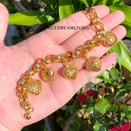 Rantai Tangan Emas Suasa Buah Hati Gold Plated Love Pendent Bracelet