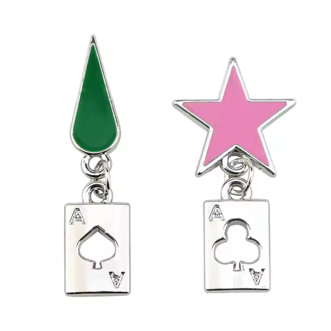 Hisoka Anime-themed Five-pointed Star Teardrop Earrings Anime Accessories Gifts Cosplay Costumes Pro