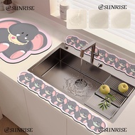 Cartoon Animals Drain Mat Cute Cat Faucet Long Pad Kitchen Absorbents Placemats G0FP