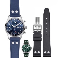 20mm 21mm 22mm Nature Soft Fluororubber FKM Rubber Watchband For IWC Strap Big Pilot Portofino TOP G