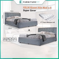 FurnitureFit 3IN1 BEDROOM SET_FELIX QUEEN Divan Set/Set Bilik Moden/Bedroom Set Moden/Bedroom Set Mu