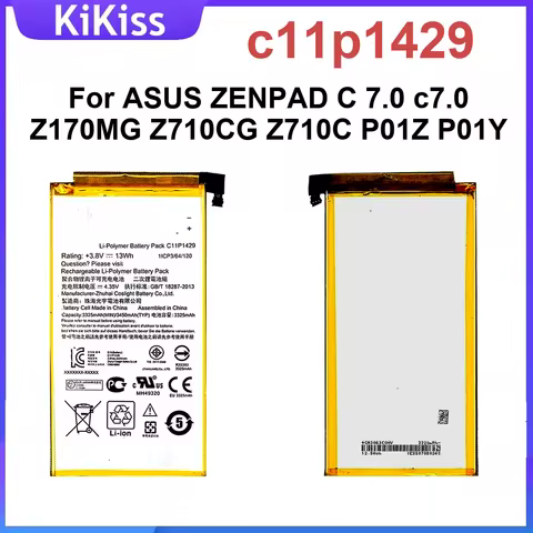 3450Mah C11p1429 Battery For Asus Zenpad C 7.0 C7.0 Z170MG Z710CG Z710C P01Z P01Y Fast-Charging Repl