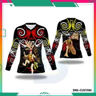 Kaos Baju Dayak Printing Terbaru /Jersey Kalimantan Wanita Custom Sublime
