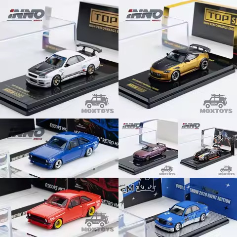 INNO 1:64 R34 RZ34 ESCORT MK2 R32 R35 190E Model Car