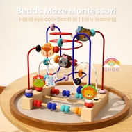 Montessori Wooden Beads Maze Toys for Kids Activity Center