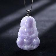 紫羅蘭翡翠觀音菩薩項鍊 18K金墜頭 | 天然緬甸玉翡翠A貨 | 送禮