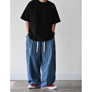 ▲Halo Selection▼Korea Korea FARMERS MARKET Striped Lace-Up Overalls Trousers Men Women Unisex 2 Colo