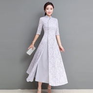 620STANLEY Coco Vietnam Ao Dai Dress for Woman Vintage Oriental Chinese Qipao Cheongsams Tight Bodyc