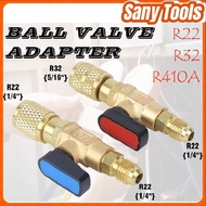 Refrigeration Ball Valve Adapter R32 R22 R410a Gas Aircond Connector 1/4'' Air Conditioning Vacuum G