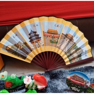 CHINESE FAN ORNAMENT FOLDING FAN DISPLAY CHINESE FAN Chinese Hand Fan Tian an men Beijing