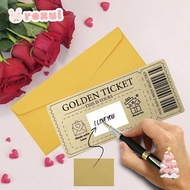 ROXUL Golden Ticket Scratch- Card,  Raffle Gift Concert Ticket,  Scratch  Ticket with Envelope Party