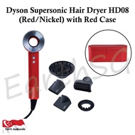 (Gift Edition) Dyson Supersonic Hair Dryer HD08 (Red/Nickel) with Red Case