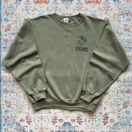 1990s Vtg Military USMC United States Marine Corps Olive Green Colour Sweatshirt