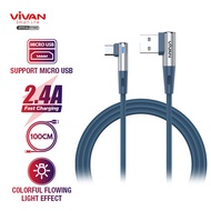 Kabel Data Fast Charging Micro USB VIVAN Gaming Siku 2.4A 100CM - Garansi Resmi 1 Tahun - BWM100S
