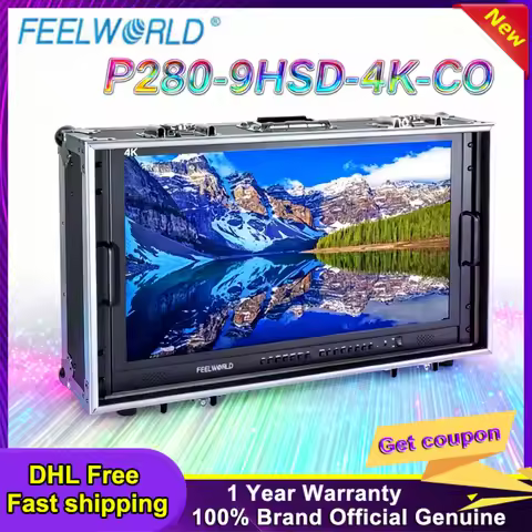 FeelWorld P280-9HSD-4K-CO 28" Monitor 4K Carry-On Broadcast 3840x2160 10-Bit HDMI SDI DVI VGA Inputs