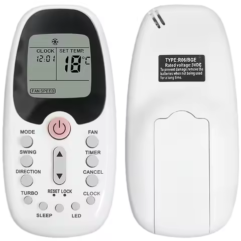 r06/bge air conditioner remote control compatible with midea r06/bg, r06/bgce, tornado sigma SI-AC-T