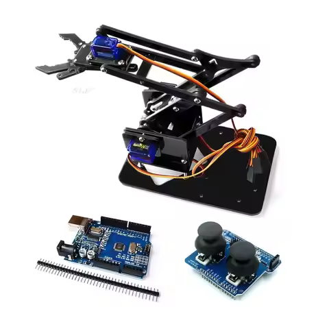 4DOF Unassembly Acrylic Mechanical Arm Robot Manipulator Claw for Arduino Maker Learning DIY Kit Rob