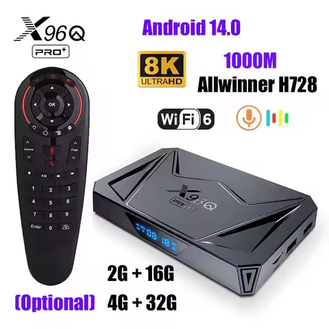 X96 Q PRO+ 4GB 32GB Android 14 Smart TV Box Allwinner H728 Quad Core 8K 1000M LAN Wifi6 X96Q Pro Plu
