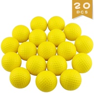 20PCS ฝึกซ้อมกอล์ฟ PU ทุ่นลอยน้ำ ลูกกอล์ฟ Golf Ball ลูกกอล์ฟฝึกซ้อมในที่ร่ม สีเหลือง แบบยาง