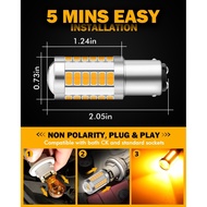 Auxbeam 1157 2357 Amber Yellow LED Bulbs, Super Bright 2057 2357 7528 BAY15D LED Replacement Light B