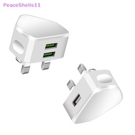 PeaceShells UK Plug Single USB Double USB Adapter Mains USB Adaptor Wall Charger Travel Wall Charger Travel Charging Cable SG