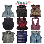 Vest Y2k Coquette Cottagecore Gyaru Grunge Vintage Denim Vest