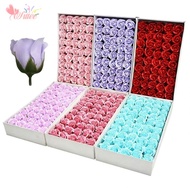 WITTEE 50Pcs Soap Rose Flower, Three Layer Rose Wreath Making Foam Rose, Creative Handmade Realistic