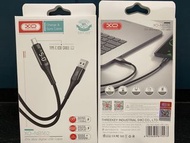 XO PD 20W fast charging lighting to type-c cable/usb to type c數字顯示watt 數