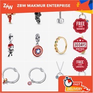 Jualan Panas Marvel 2022 Perak Iron Man Gem Charm Fit Original Pandora Gelang Bangle Fesyen Kalung