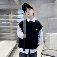 Boy Suit Autumn Clothes 2025 Puffian Handsome Street Wear Boy Clothes Children Clothes Medium Big Bo